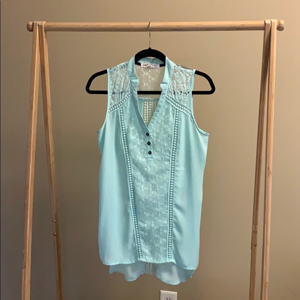 Jolt Sleeveless Crochet Detail Tunic Top Size M